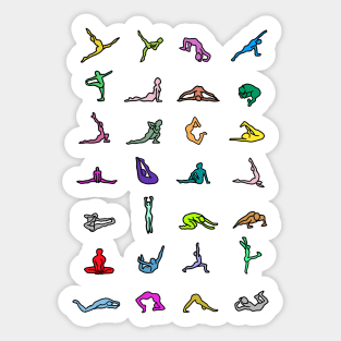 Rainbow Yoga Poses Sticker